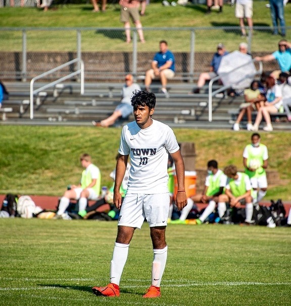 Shubh Vir on the field in a Westtown jersey